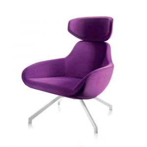 ALMA DESIGN fauteuil X 2BIG avec structure en acier verni blanc (Cat. D Velluto Luna - M&eacute;tal et tissu)