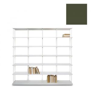 KRIPTONITE biblioth&egrave;que murale KROSSING MAXI H 161 cm avec base pour support au sol (L 200 cm Vert mat RAL 6003 - M&eacute;tal)