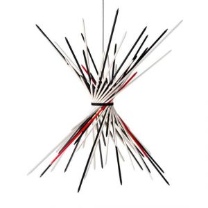 INGO MAURER lampe &agrave; suspension PIC-A-STIC (B&acirc;tons noirs, blancs et 2 rouges - Papier japonais)