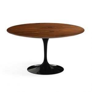 KNOLL table ronde TULIP &Oslash; 137 cm collection Eero Saarinen (Base noire / plateau Santos Palissandro - Bois et aluminium)