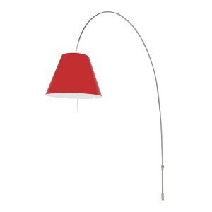 LUCEPLAN lampe murale applique LADY COSTANZA D13Ea i. (Tige aluminium / Abat-jour Rouge - aluminium et polycarbonate)