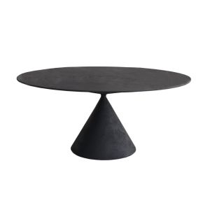 DESALTO table oval CLAY (120x200 cm / Béton noir - Base en polyuréthane / Plateau MDF avec revêtement)