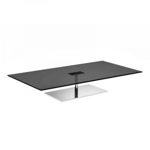 TONELLI table basse rectangulaire FARNIENTE (150 x 80 x h 24,5 cm - Verre fum&eacute;)