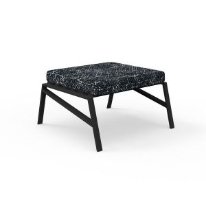 TALENTI pouf repose-pied d'extérieur COTTAGE Collection Icon (Graphite / Black abstract - Tissu et aluminium peint)