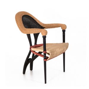 DRIADE fauteuil LIBA (Naturel, rouge, noir - Rattan et osier)