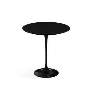 KNOLL table ronde TULIP &Oslash; 51 cm collection Eero Saarinen (Base noire / plateau noir - Fenix&reg; et aluminium)