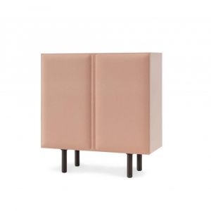 MAGIS buffet TACITO 100 cm (Poudre &agrave; l'ext&eacute;rieur, jaune &agrave; l'int&eacute;rieur - MDF peint, portes en feutre, pieds en aluminium)