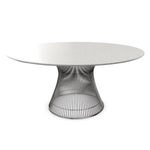 KNOLL table ronde PLATNER Ø 152 cm (Nickel / Statuarietto - Métal / marbre)