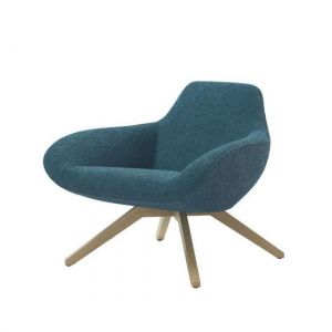 ALMA DESIGN fauteuil X BIG avec structure en fr&ecirc;ne naturel (Cat. D Velluto Luna - Bois et tissu)