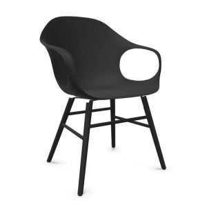 KRISTALIA fauteuil sur piètement bois ELEPHANT (Noir - Bois peint et polyuréthane)