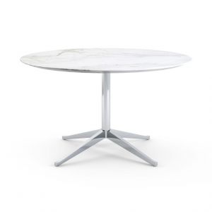 KNOLL table ronde FLORENCE KNOLL Ø 137 cm (Statuarietto satin - Marbre et acier chromé)