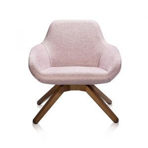 ALMA DESIGN fauteuil X BIG avec structure en fr&ecirc;ne teint&eacute; noyer (Cat. D Velluto Luna - Bois et tissu)