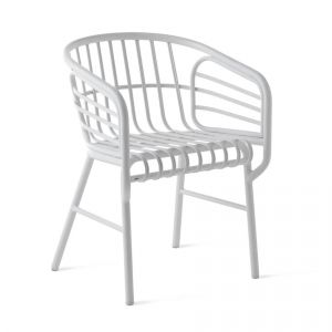 CASAMANIA chaise avec accoudoirs pour l'ext&eacute;rieur RAPHIA ALLUMINIUM (Blanc - Aluminium verni)