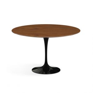 KNOLL table ronde TULIP &Oslash; 120 cm collection Eero Saarinen (Base noire / plateau en noyer - Bois et aluminium)