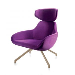 ALMA DESIGN fauteuil X 2BIG avec structure en acier verni sable (Cat. D Velluto Luna - M&eacute;tal et tissu)