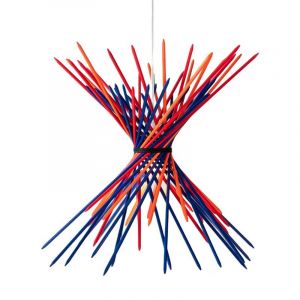 INGO MAURER lampe &agrave; suspension PIC-A-STIC (B&acirc;tons bleus, rouges et oranges - Papier japonais)