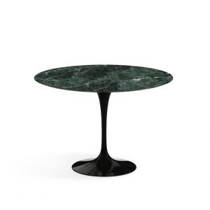 KNOLL table ronde TULIP Ø 107 cm collection Eero Saarinen (Base noire / plateau Verde Alpi satin - marbre et aluminium)