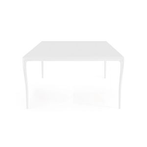 KARTELL table carr&eacute; ALBERT 150 x 150 cm (Blanc - Plateau en gr&egrave;s c&eacute;rame brillant et pieds en aluminium)