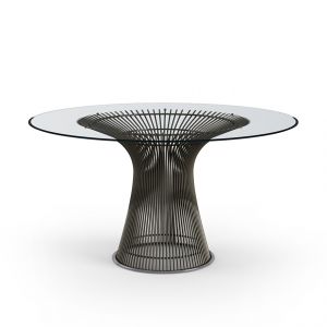 KNOLL table ronde PLATNER Ø 135 cm (Bronze / Transparent - Métal / Cristal)
