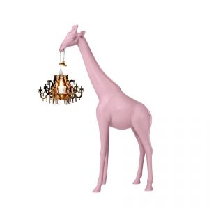 QEEBOO lampadaire GIRAFFE IN LOVE XS (Rose - Polyéthylène)