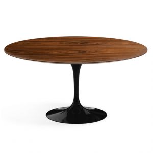 KNOLL table ronde TULIP Ø 152 cm collection Eero Saarinen (Base noire / plateau Santos Palissandro - Bois et aluminium)