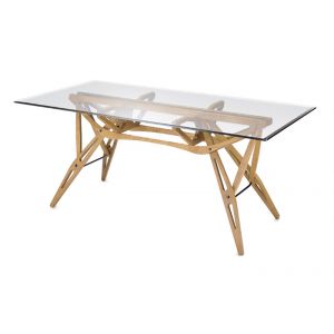 ZANOTTA table avec plateau en verre REALE (80x160 cm - chêne naturel)