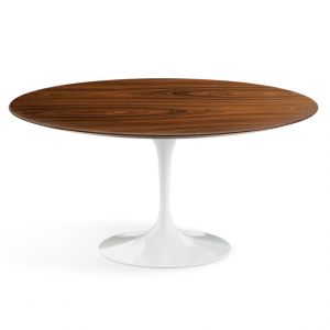 KNOLL table ronde TULIP Ø 152 cm collection Eero Saarinen (Base blanche / plateau Santos Palissandro - Bois et aluminium)