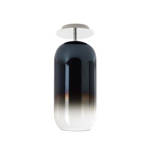 ARTEMIDE lampe de plafonde GOPLE (Bleu saphir PVD, structure argentée - Aluminium et verre soufflé)
