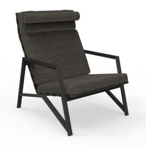 TALENTI fauteuil lounge d'extérieur COTTAGE Collection Icon (Graphite / Dark grey - Tissu et aluminium peint)