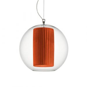 MODOLUCE lampe à suspension BOLLA Ø 60 cm (Plissé ribbon - PMMA transparent et tissu)