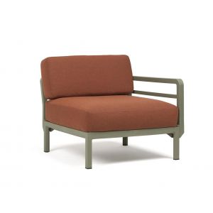 NARDI fauteuil élément terminal MAXIMO (Cactus / Cannelle - Fibre de verre régénérée, polypropylène et tissu Sunbrella hydrofuge)