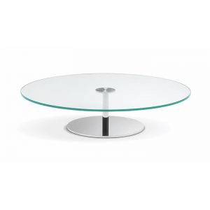 TONELLI table basse ronde FARNIENTE (Ø 120 x h 24,5 cm - Verre extra clair)