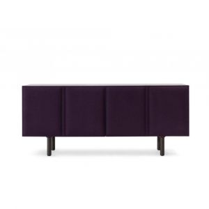 MAGIS buffet TACITO 180 cm (Ext&eacute;rieur violet fonc&eacute;, int&eacute;rieur orange - MDF peint, portes en feutre, pieds en aluminium)