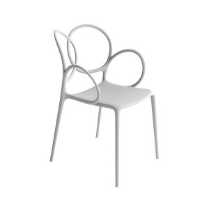 DRIADE set de 4 chaises avec accoudoirs pour ext&eacute;rieur SISSI (Blanc - Polypropyl&egrave;ne)