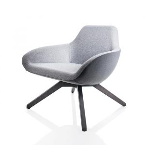 ALMA DESIGN fauteuil X BIG avec structure en fr&ecirc;ne teint&eacute; noir (Cat. D Velluto Luna - Bois et tissu)