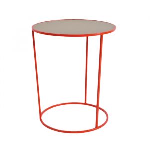 MEME DESIGN table basse COSTANCE RONDE (Coquelicot - métal et mélaminé)