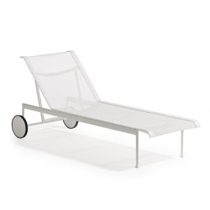 KNOLL chaise longue avec roues 1966 Adjustable Collection Richard Schultz (Blanc - aluminium et polyester)