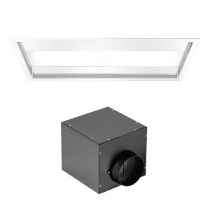 FALMEC hotte au plafond NUVOLA 90 cm (blanc avec moteur sous-combles da 1300 m3/h - acier et verre)