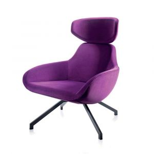 ALMA DESIGN fauteuil X 2BIG avec structure en acier verni anthracite (Cat. D Velluto Luna - M&eacute;tal et tissu)