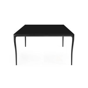 KARTELL table carr&eacute; ALBERT 150 x 150 cm (Noir - Plateau en gr&egrave;s c&eacute;rame brillant et pieds en aluminium)
