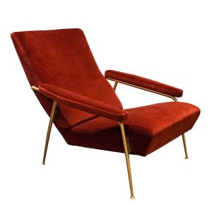 MOLTENI & C fauteuil GIO PONTI D.153.1 (Aspen - Tissu Cat. A et laiton)