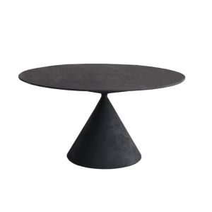 DESALTO table oval CLAY (110x160 cm / Béton noir - Base en polyuréthane / Plateau MDF avec revêtement)