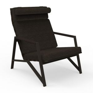 TALENTI fauteuil lounge d'extérieur COTTAGE Collection Icon (Mokka / Dark brown - Tissu et aluminium peint)