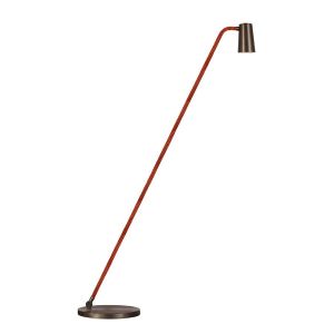 CONTARDI lampadaire UP (Bronze nickel brossé, intérieur crème brillante - Métal et câble en soie orange)