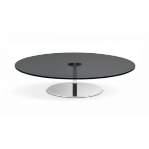 TONELLI table basse ronde FARNIENTE (Ø 120 x h 24,5 cm - Verre fumé)