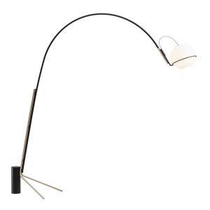 FONTANA ARTE lampadaire ALICANTO (Or et noir - Verre et métal verni)
