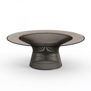 KNOLL table basse ronde PLATNER &Oslash; 107 x H 38,5 cm (Bronze / Bronze - M&eacute;tal / Cristal)