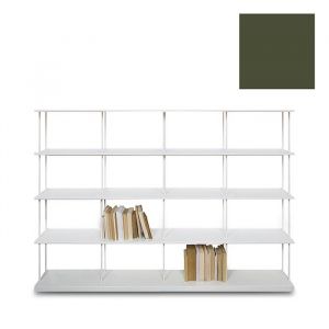 KRIPTONITE biblioth&egrave;que murale KROSSING MAXI H 137 cm avec base pour support au sol (L 200 cm Vert mat RAL 6003 - M&eacute;tal)