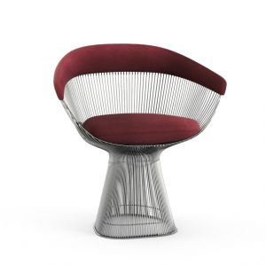 KNOLL fauteuil PLATNER (Bayberry / Nickel - Tissu Knoll Velvet / Métal)