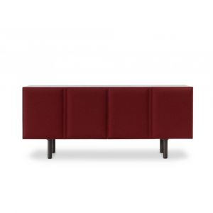 MAGIS buffet TACITO 180 cm (Ext&eacute;rieur bordeaux, int&eacute;rieur vert clair - MDF peint, portes en feutre, pieds en aluminium)